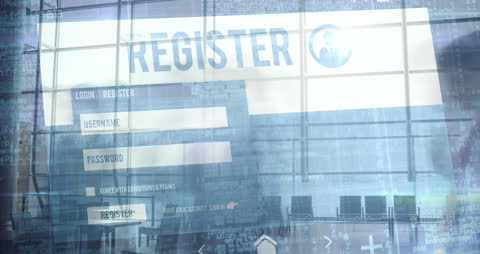 Digital Register Form with Futuristic Data Interface