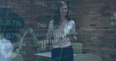 Business Presentation with Transparent Graph Overlay