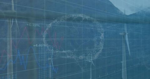 Digital Analysis in Renewable Energy with Wind Turbines and Data Overlay