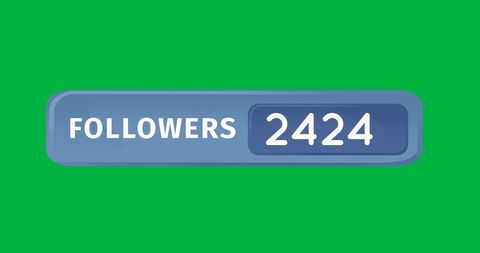 Followers Counter Displaying 2424 on Bright Green Background - Download Free Stock Images Pikwizard.com