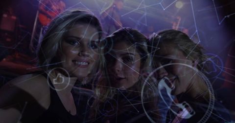 Family Bonding at Concert with Digital Technology Overlay