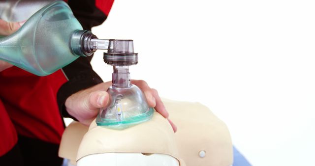 Hands Practicing CPR Techniques with Ventilator on Training Dummy - Download Free Stock Images Pikwizard.com