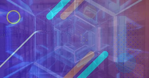Abstract Futuristic Digital Interface Over Server Room - Download Free Stock Images Pikwizard.com