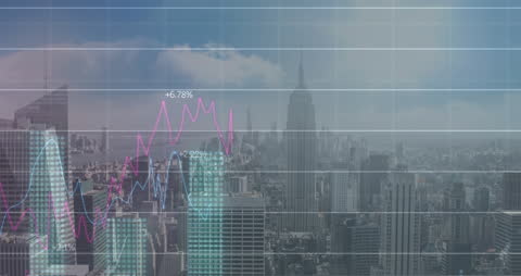 Global Network Interface with Skyline Background
