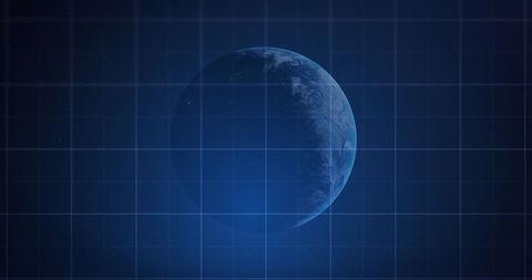 Digital planet earth with futuristic grid overlay