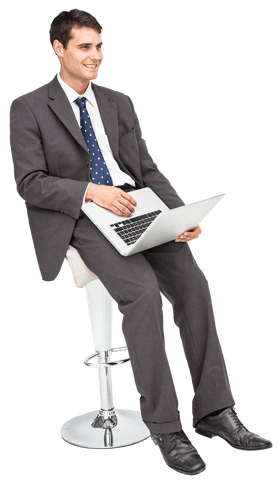 confident businessman using laptop on transparent background - Download Free Stock Videos Pikwizard.com