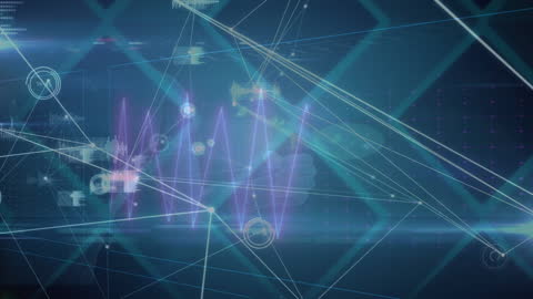 Futuristic Networking Overlaying Runner in Motion