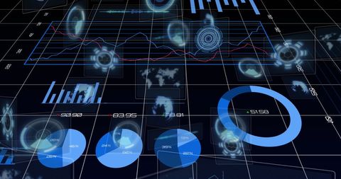 Futuristic Data Dashboard with Interactive Graphs and Analytics - Download Free Stock Images Pikwizard.com
