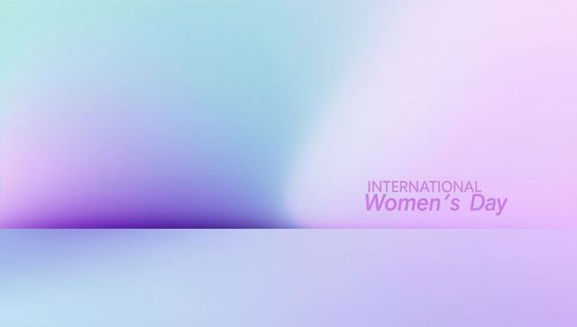 Celebrating International Women's Day Pastel Gradient Minimalist Background with Reflection