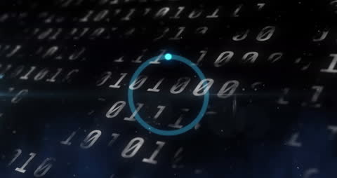 Digital Technology Background with Binary Code