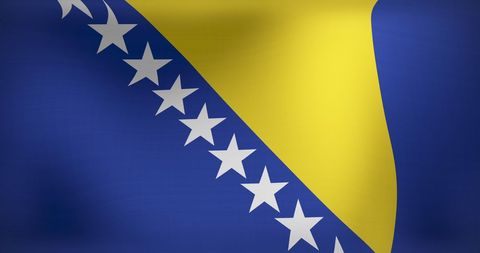 Bosnia and herzegovina flag waving animation