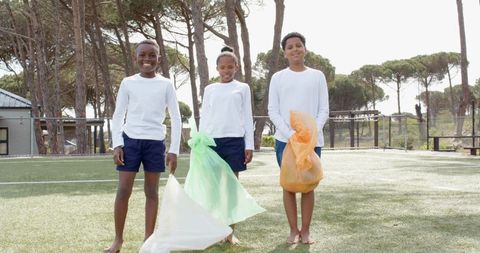 Energetic Children Bonding Together During Outdoor Activity