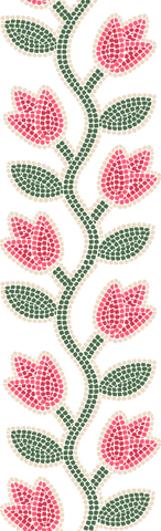 transparent tulip vine pattern in mosaic style - Download Free Stock Videos Pikwizard.com