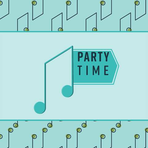 transparent party time art with musical note design - Download Free Stock Videos Pikwizard.com