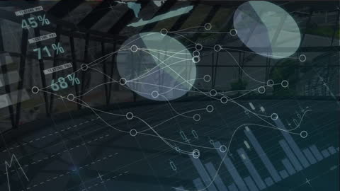 Digital Network Connections in Futuristic Office Setting