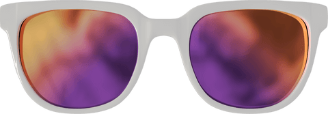 Stylish white frame sunglasses with vibrant transparent lenses