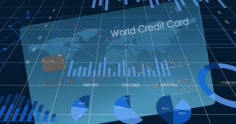 Financial Data Processing with Credit Card and Global Analysis - Download Free Stock Images Pikwizard.com