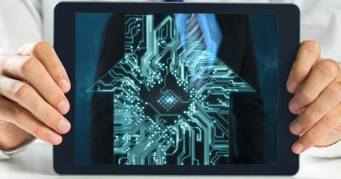 Smart Home Connectivity on Digital Tablet Held by Business Professional - Download Free Stock Images Pikwizard.com