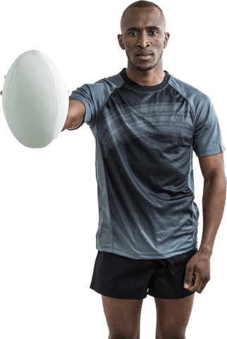 transparent confident athlete displaying rugby ball sports concept - Download Free Stock Videos Pikwizard.com