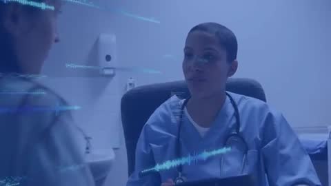 Healthcare Professional Engaging Patient with Digital Data Interface