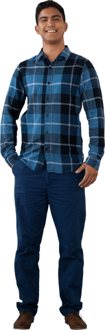 Smiling Young Man in Blue Transparent Background