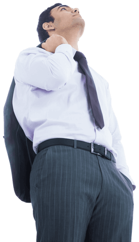 Confident Businessman Looking Ahead with Transparent Background
