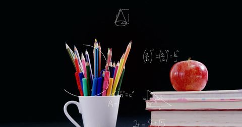 Back to School Essentials with Mathematical Equations on Blackboard - Download Free Stock Images Pikwizard.com