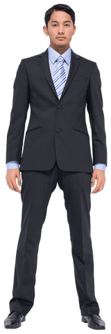 Confident Young Businessman in Suit on Transparent Background