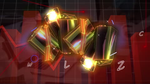 Abstract Animation of Pink Metallic Blocks on Circuit Motherboard