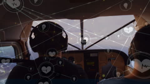 Pilots Navigating Aircraft with Digital Network Overlay