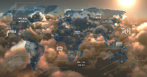 Animated World Map and Data Interfaces in Cloud