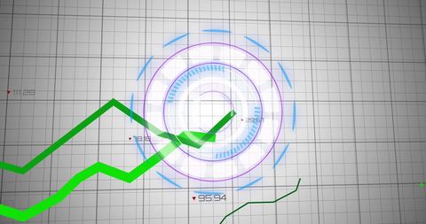 Green Line Processing Over Clock with Business Analytics - Download Free Stock Images Pikwizard.com