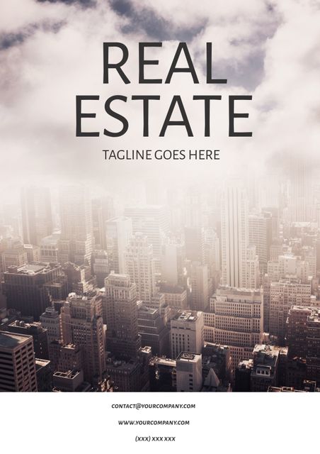 Misty Cityscape for Real Estate Advertisement - Download Free Stock Templates Pikwizard.com