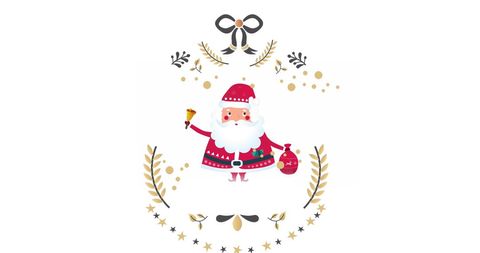 Festive Santa Claus with Bell Digital Illustration - Download Free Stock Images Pikwizard.com
