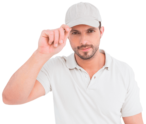 transparent delivery man wearing a cap and polo - Download Free Stock Videos Pikwizard.com