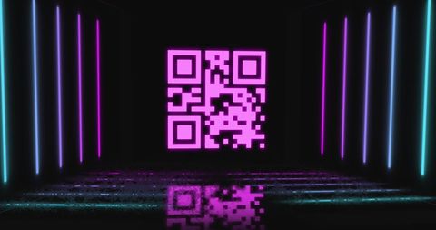 Glowing QR Code in Tech Futuristic Space - Download Free Stock Images Pikwizard.com