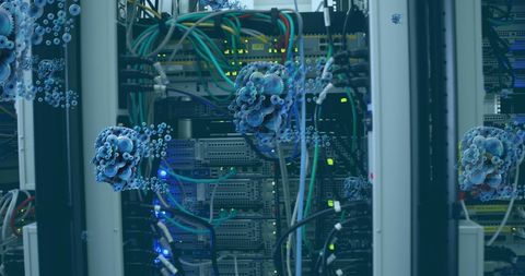 Futuristic Human Cog Heads with Server Technology Background - Download Free Stock Images Pikwizard.com