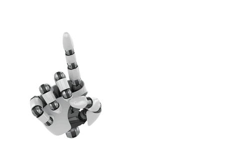 Transparent Robotic Hand Pointing to Floating Elements - Download Free Stock Videos Pikwizard.com