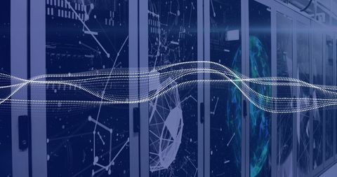 Data Processing Over Computer Servers with Digital Graphics - Download Free Stock Images Pikwizard.com