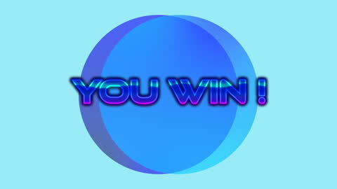Winning Message on Blue Circular Background