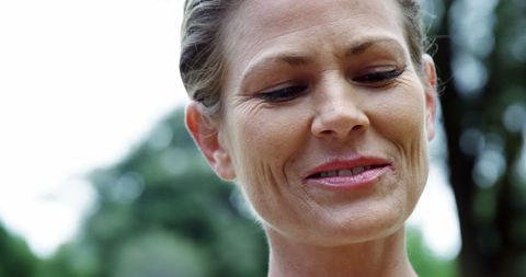 Woman Embracing Tranquility in Lush Park Environment - Download Free Stock Images Pikwizard.com