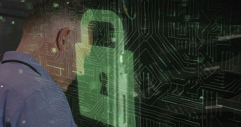 Abstract Tech Overlapping Lock and Data Circuits Concept - Download Free Stock Images Pikwizard.com