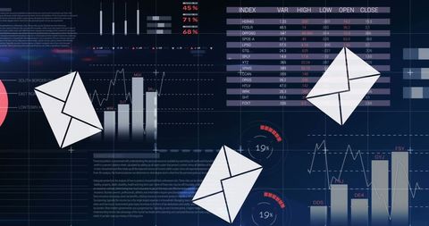 Digital Communication with Analytics Background - Download Free Stock Images Pikwizard.com