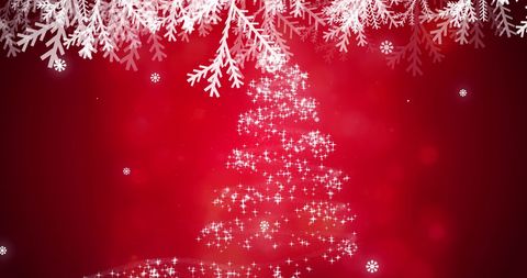 Shooting Stars Forming Christmas Tree on Red Background - Download Free Stock Images Pikwizard.com