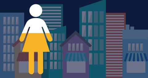 digital social media woman icon over urban cityscape - Download Free Stock Images Pikwizard.com