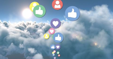 Social Media Icons Floating Above Sky - Download Free Stock Images Pikwizard.com