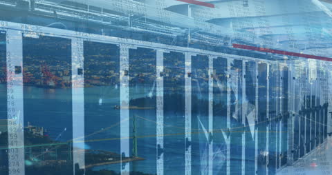 Digital Overlay of Financial Data in Modern Cityscape