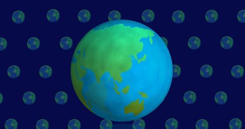Vibrant Digital Globe Against a Blue Background - Download Free Stock Images Pikwizard.com