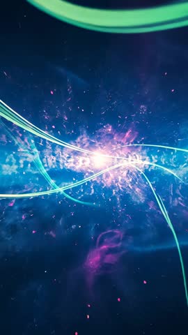 Vertical Neon Arcs Merging into Cosmic Core with Pink Violet Nebula Animated Loop