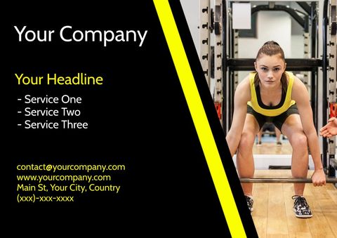 focused woman lifting weights fitness advertisement banner - Download Free Stock Templates Pikwizard.com